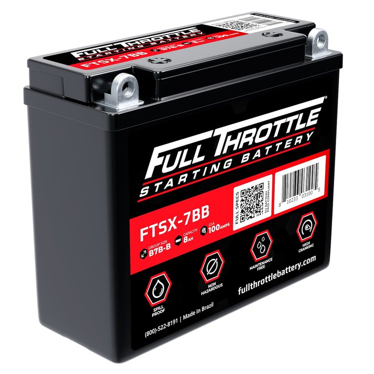 FTSX-7BB FTS-Series Powersport AGM 12 V Battery, Group: B7B-B, 100 CCA, 8 AH, Terminal - Powersport Type 6