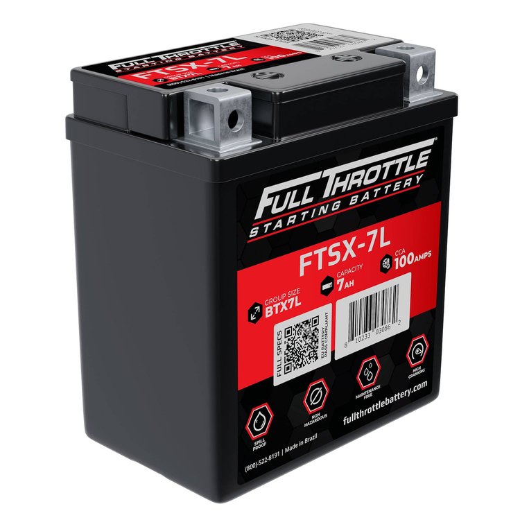FTSX-7L FTS-Series Powersport AGM 12 V Battery, Group: BTX7L; BTZ8V, 100 CCA, 7 AH, Terminal - Powersport Type 4