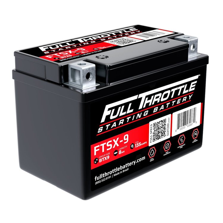 FTSX-9 FTS-Series Powersport AGM 12 V Battery, Group: BTX9; BTR9, 135 CCA, 8 AH, Terminal - Powersport Type 5