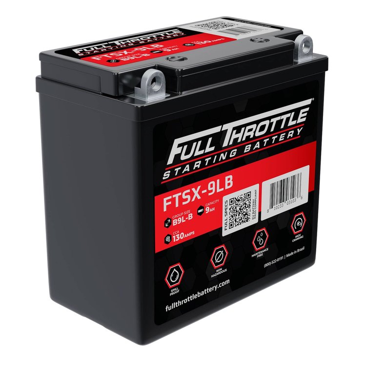FTSX-9LB FTS-Series Powersport AGM 12 V Battery, Group: B9L-B, 130 CCA, 9 AH, Terminal - Powersport Type 6