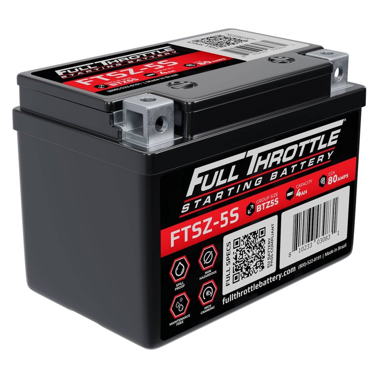FTSZ-5S FTS-Series Powersport AGM 12 V Battery, Group: BTZ5S, 80 CCA, 4 AH, Terminal - Powersport Type 5