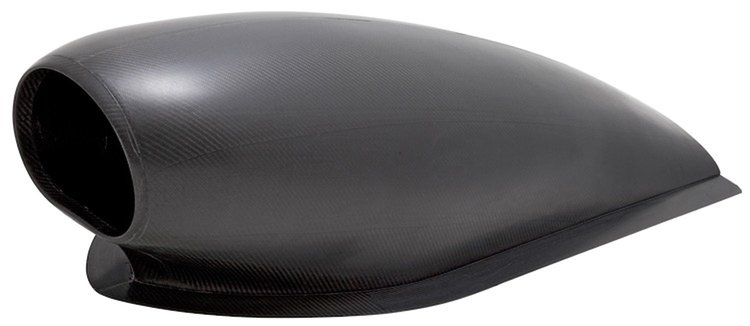 Carbon Fiber Pro-Stock Scoop Overall: 45" L x 18" W x 12" H Opening: 50 Square Inch D-Shaped