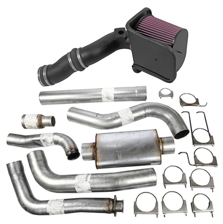 K&N FIPK Cold Air Intake with JEGS Exhaust System 2003-2007 Ford F250/F350/F450/F550 6.0L Diesel