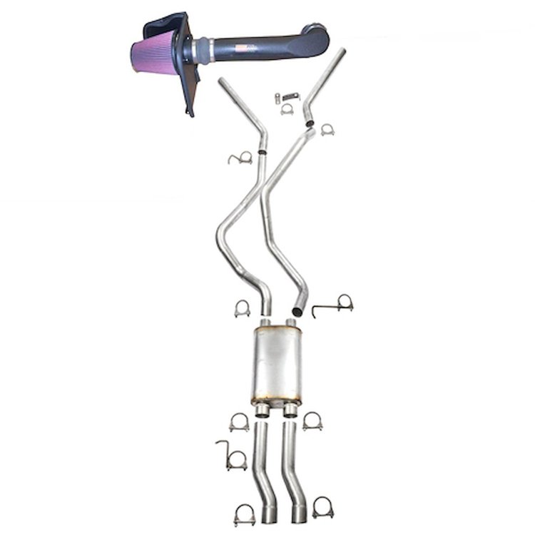K&N FIPK Cold Air Intake with JEGS Exhaust System 2001-2006 Chevy SIlverado/GMC Sierra 2500/3500 8.1L