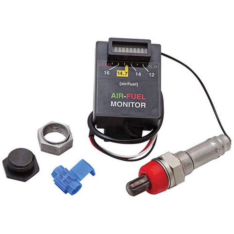 Air/Fuel Ratio Monitor Rectangle " Surface-mount" Complete Kit Includes monitor, sensor and weld-on fittings