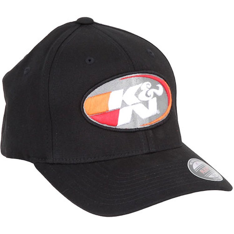 Black Oval Logo Fitted Hat Small/Medium