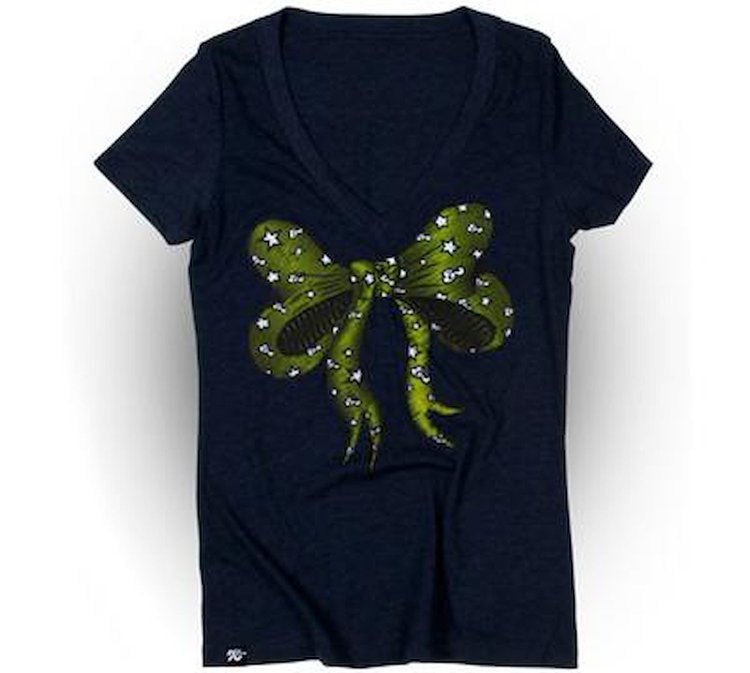 Shirt V-Neck Scribbon Nvy
