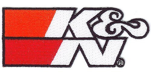 Embroidered K&N Logo Patch Peel-off Backing 4-1/4" x 1-3/4"