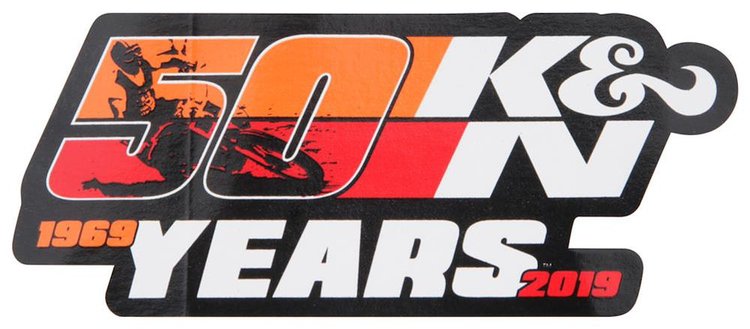 DECAL K&N 50-YEARS 12"