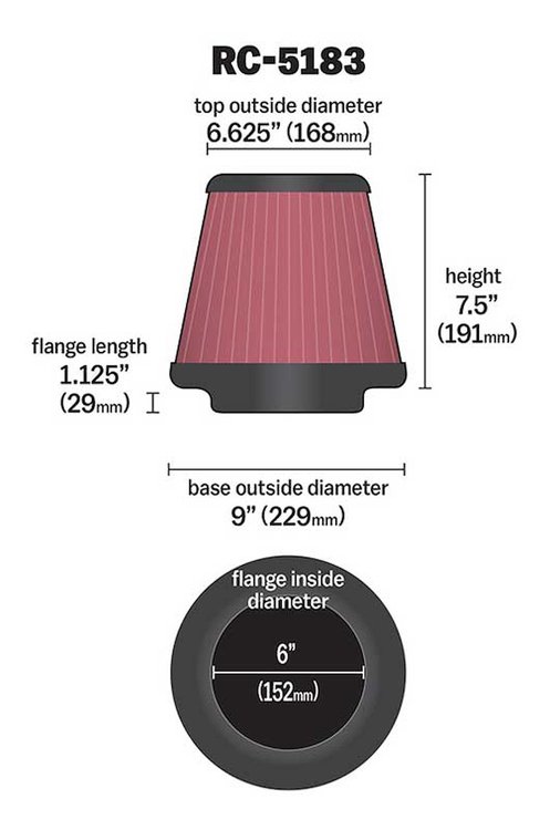 Universal Air Cleaner Assembly Round Tapered