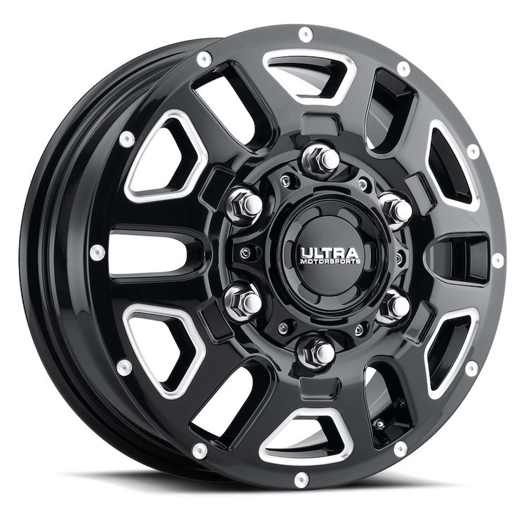 003-6568BM 003-Series Hunter AWD Van Wheel [Size: 16"x6.5"] Gloss Black w/ Milled Accents Finish