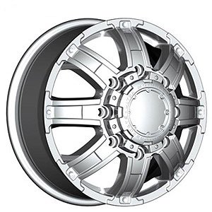 Ultra 024 Dually Wheel Size: 17" x 6.5" Bolt Pattern: 8 x 210mm Back Space: -1 7/8"