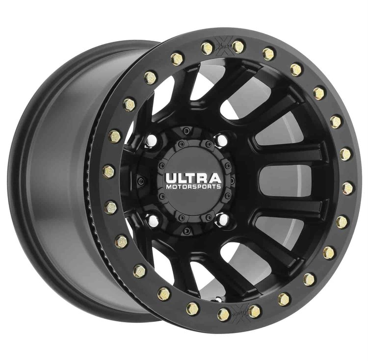 X117 15X10 4X136 4.75BS -19 Satin Black w/ Black Bead Lock Ring