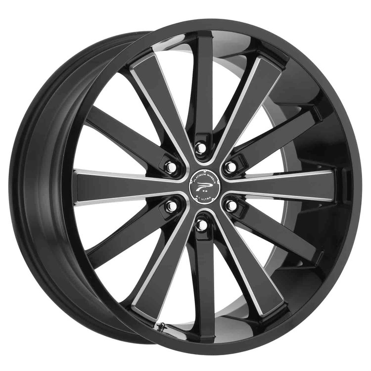Pivot 22X9.5 6X5.5 5.84BS +15 Gloss Black w/ Milled Accents