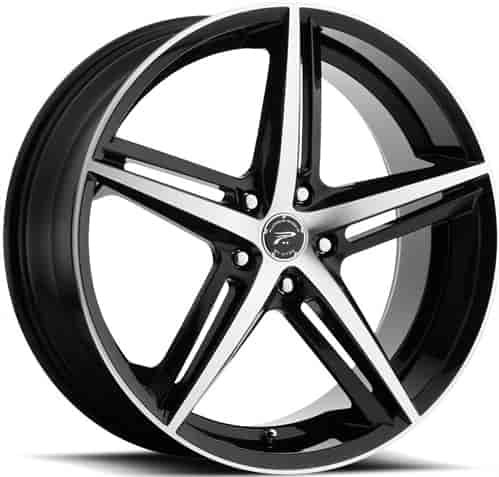 Platinum 440 Smooth Trip Gloss Black w/ Diamond Cut Face Wheel 17" x 8"