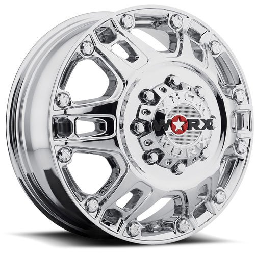 Front Beast Chrome Dually Wheel Size: 17" x 6-1/2"