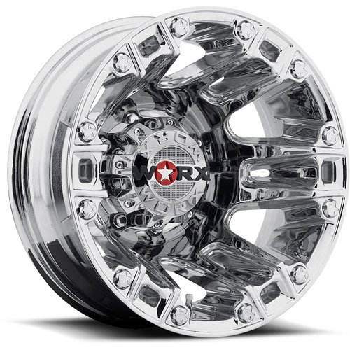 Rear Beast Chrome Dually Wheel Size: 17" x 6-1/2"