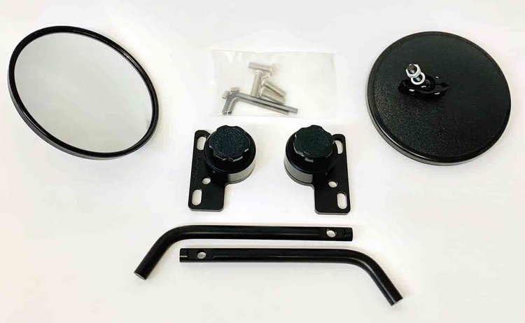 Black Quick Mirrors for 1976-1995 Jeep CJ and 1987-2018 Wrangler YJ/ TJ/ JK