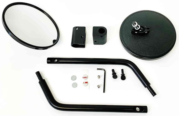Black Quick Mirrors for Jeep Wrangler JL/JLU 2-Door/4-Door [Door-Hinge Mount]