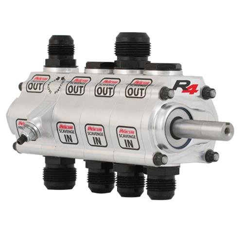 R4 Dry Sump Oil Pump 4-Stage, 1.400 in. Scavenge Rotors, Single Return