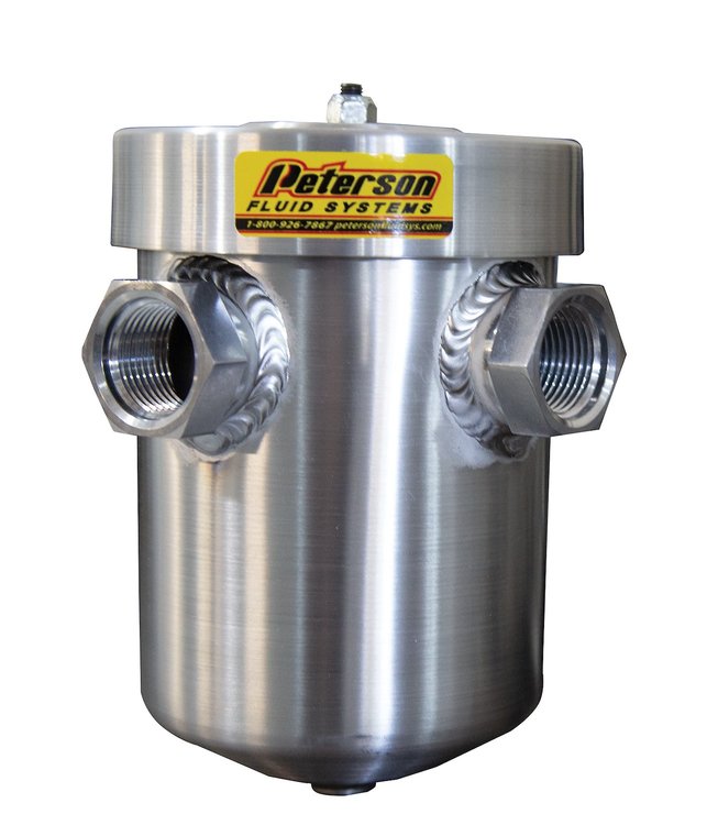 Spun Aluminum Oil Breather Tank (2) -12AN Female Ports