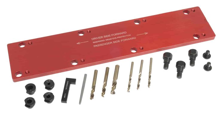 Exhaust Manifold Drill Template Kit for Chevrolet 6.6L Duramax Engine