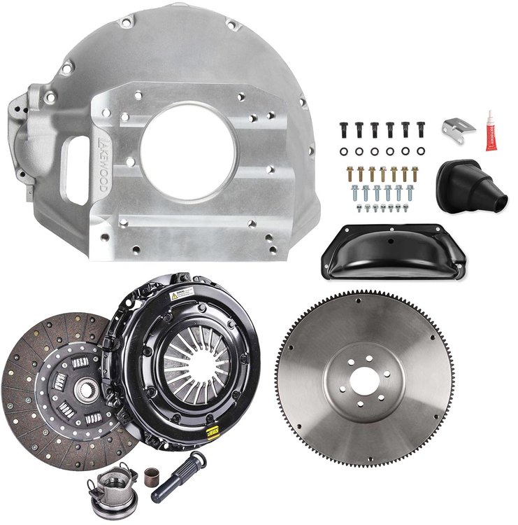 Cast-Aluminum Bellhousing, Clutch & Flywheel Kit, Big Block Mopar 383/400/426/440, 3/4-Speed A833, Ford TKX, TKO Transmissions