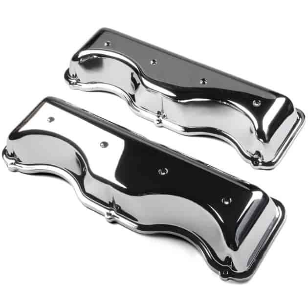 W-Block Chevy 348-409 Style Valve Covers [Chrome Plated Finish]