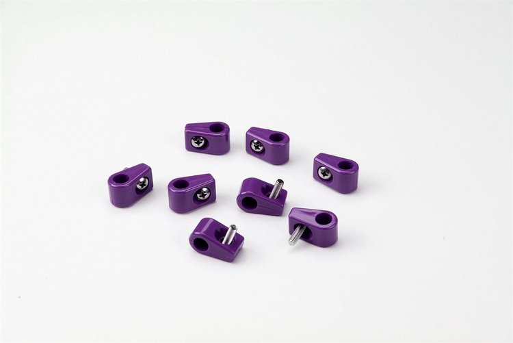 10-188-20 Single Place T Clamp, 3/16 in., 8 Pieces, Purple
