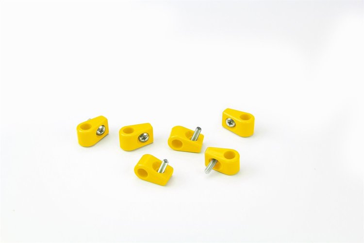 10-437-15 Single Place T Clamp, 7/16 in., 6 Pieces, Yellow