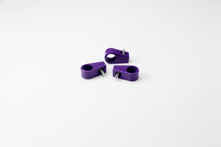 10-820-20 Single Place T Clamp, 13/16 in., 10AN, 3 Pieces, Purple