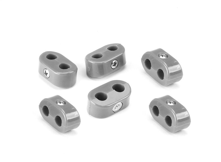20-252-19 Double Place T Clamp, 1/4 in.-1/4 in, 6 Pieces, Gray