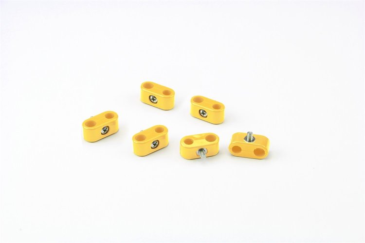 20-258-15 Double Place T Clamp, 1/4 in.-3/16 in, 6 Pieces, Yellow