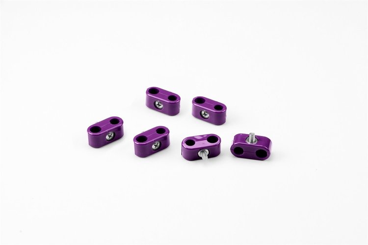 20-258-20 Double Place T Clamp, 1/4 in.-3/16 in, 6 Pieces, Purple