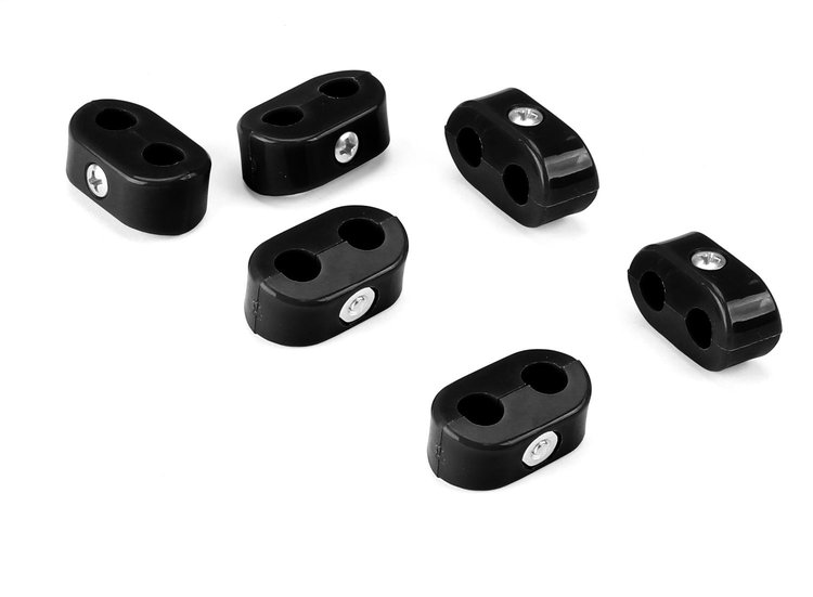 20-288-11 Double Place T Clamp, 3/16 in.-3/16 in, 6 Pieces, Black