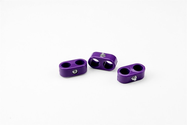 20-622-20 Double Place T Clamp, 5/8 in.-5/8 in, 6AN, 3 Pieces, Purple