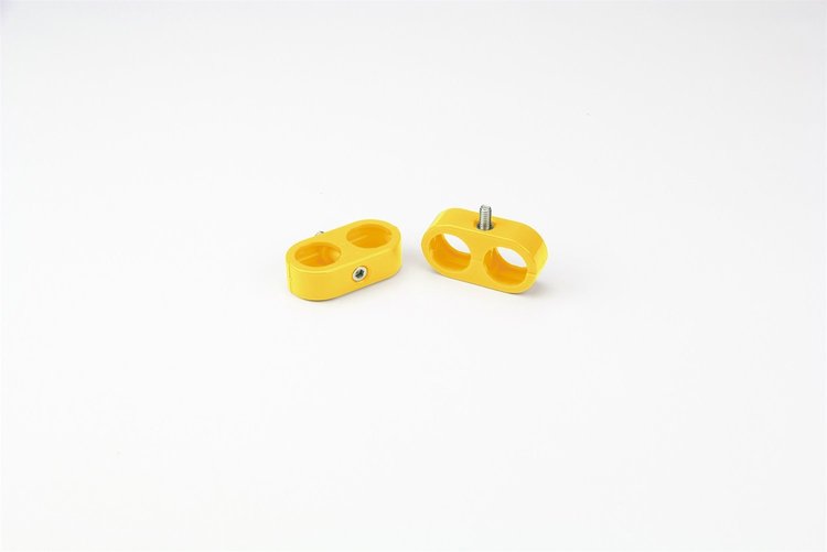 20-822-15 Heater/AC T Clamp, 13/16 in.-13/16 in, 1/2 in. ID, 10AN, 2 Pieces, Yellow