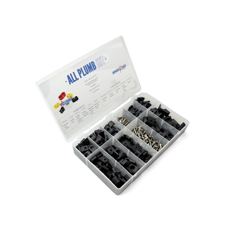 30-899-11 T Clamp All Plumb Kit, 3/16 to 3/8 Single, 5/16 in. to 3/8 in. Double Clamps, Black