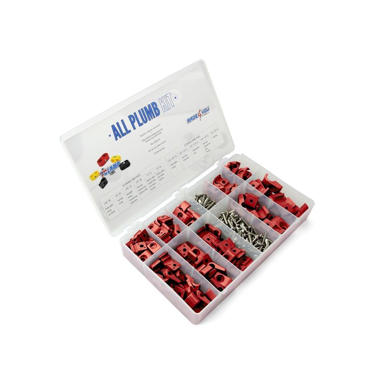 30-899-13 T Clamp All Plumb Kit, 3/16 to 3/8 Single, 5/16 in. to 3/8 in. Double Clamps, Red