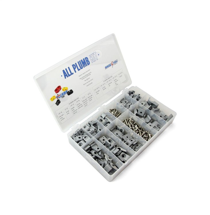 30-899-19 T Clamp All Plumb Kit, 3/16 to 3/8 Single, 5/16 in. to 3/8 in. Double Clamps, Gray