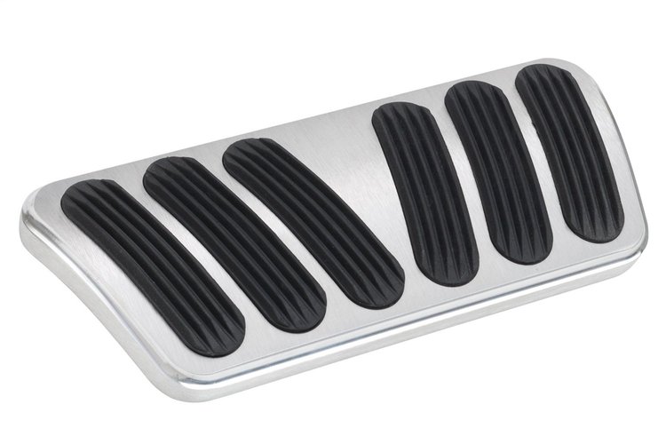 BAG-6175 Brake Pedal Pad, Curved, w/Rubber Insert, Billet Aluminum, Brushed Finish