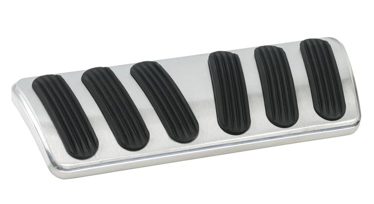 BAG-6180 Brake Pedal Pad, Competitor Series, Curved, w/Rubber Insert, Billet Aluminum, Brushed Finish