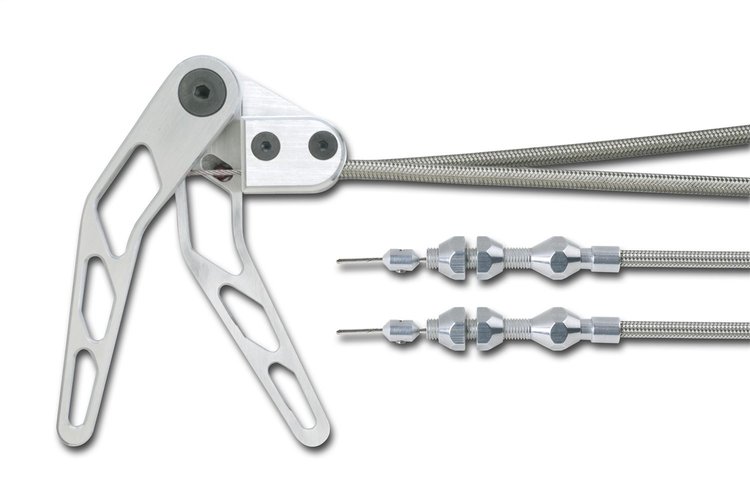 Combination Hood & Trunk Cable Kit Brushed Aluminum Handle Assembly