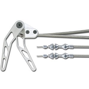 Combination Hood & Trunk Release Cable Kit Brushed Finish Handle Assembly
