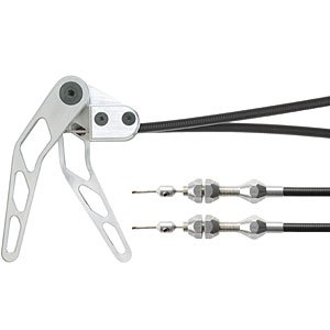 Combination Hood & Trunk Release Cable Kit Brushed Finish Handle Assembly
