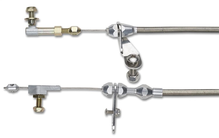 KD-20PGHT GM Powerglide Stainless Steel Kickdown Cable Kit Brushed Finish Aluminum Fittings and Ferrule