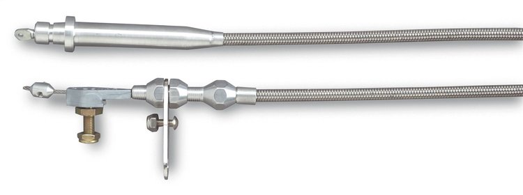 KD-2350HT GM TH350 Stainless Steel Kickdown Cable Kit Brushed Finish Aluminum Fittings and Ferrule