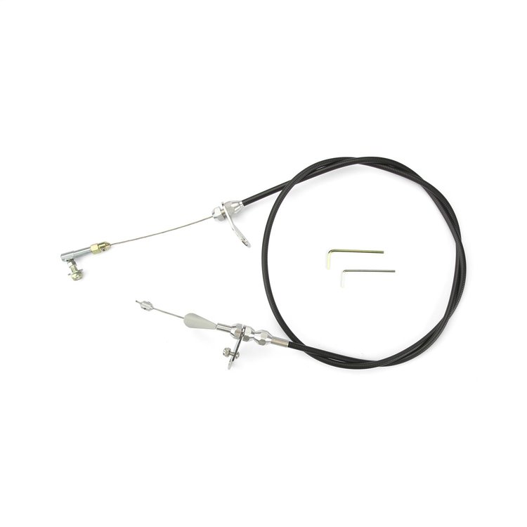 KD-2727U Chrysler TF-727 Universal Kickdown Cable Kit Black Coated Cable with Brushed Finish Aluminum Fittings and Ferrule