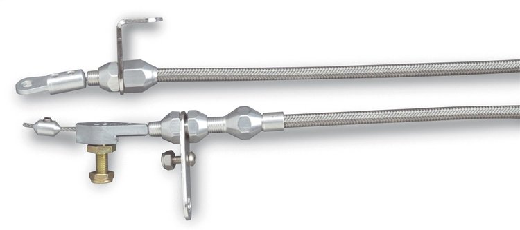 KD-2FMXHT FMX Stainless Steel Kickdown Cable Kit Brushed Finish Aluminum Fittings and Ferrule
