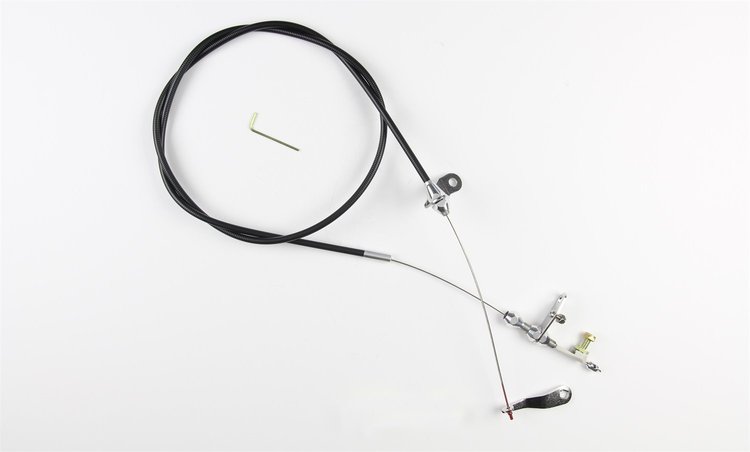 KDP-20C4U Ford C4 Stainless Steel Universal Kickdown Cable Kit Polished Finish with Black Cable Housing